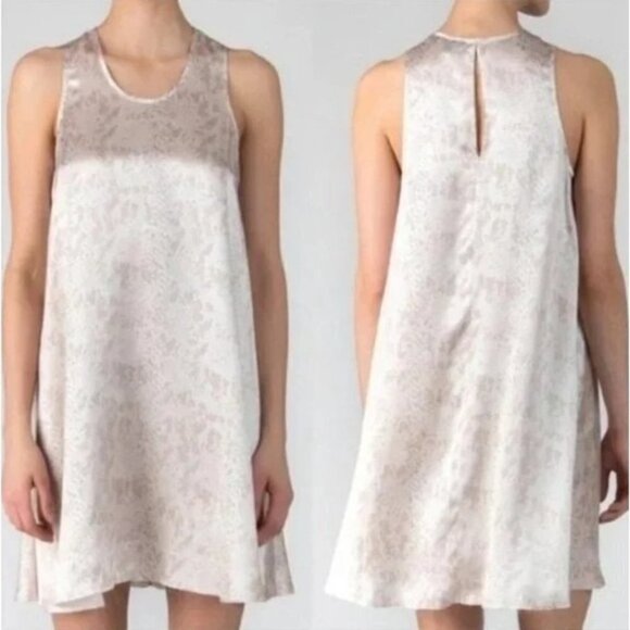 ATM Anthony Thomas Melillo Snake Print Silk Mini Dress in Pale Pink Womens Mediu - Picture 1 of 12